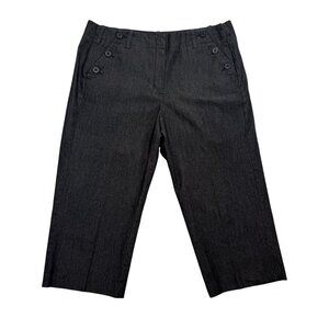 Sandro Sportswear Sailor Wide Leg Cropped Capri Pants Stretch Womens 14 Preppy